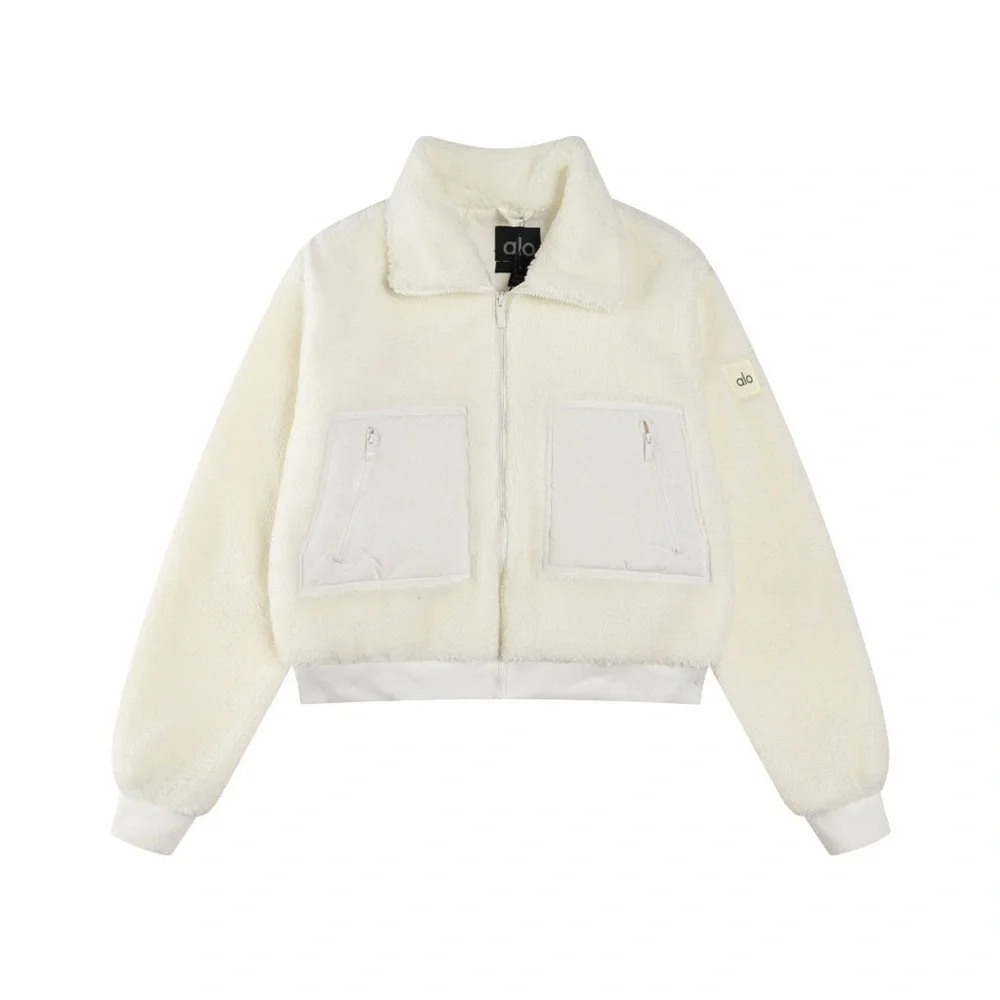 ALO Yoga Cream Teddy Sherpa Zip Jacket